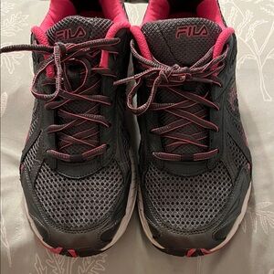 Fila Women's Charcoal and Pink Athletic Shoes